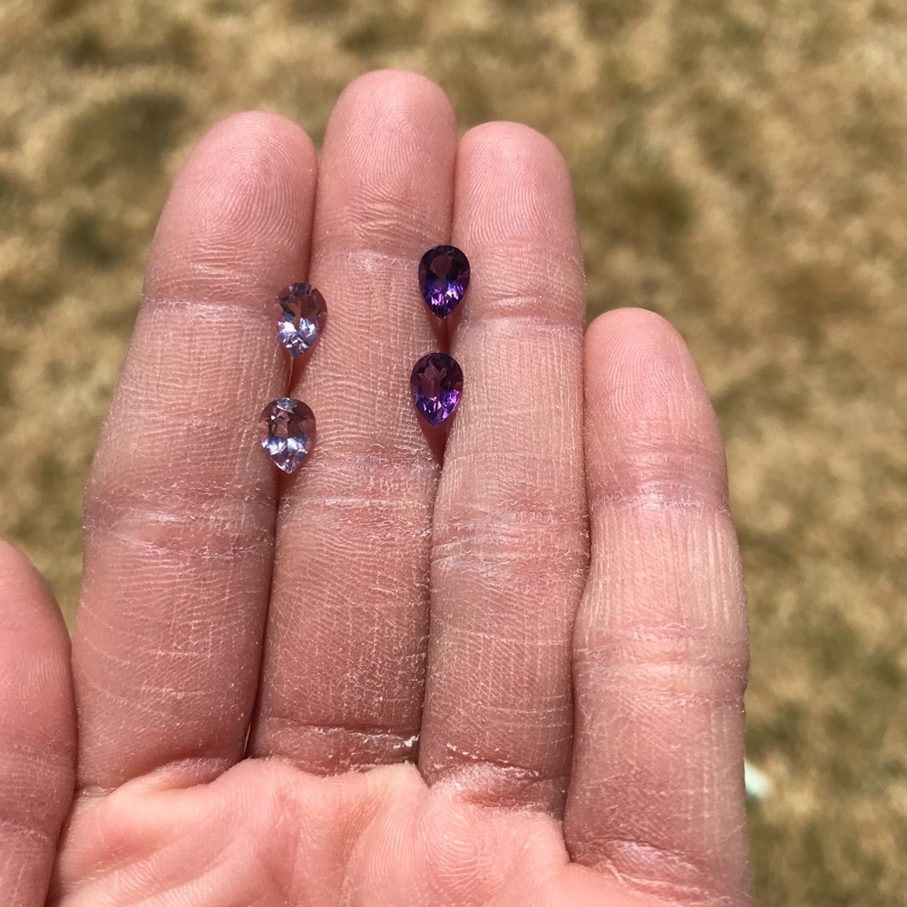 Stunning natural amethyst teardrops